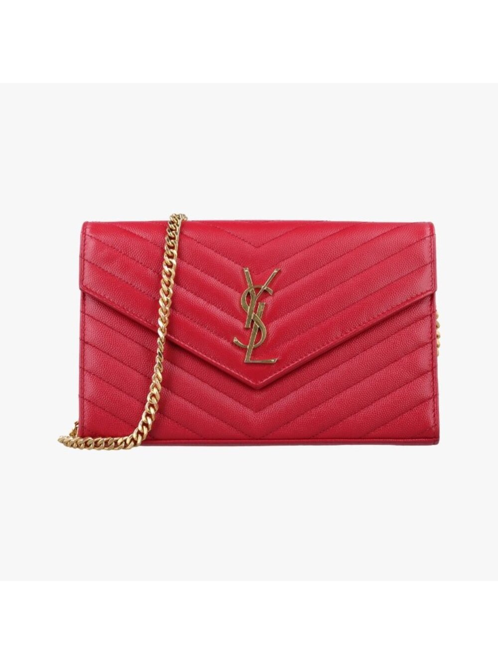 Saint Laurent Monogram Red Leather